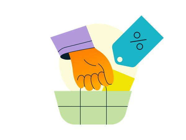 Discounted Shopping  Illustration