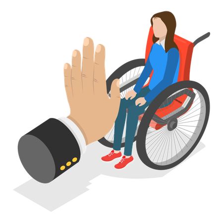 Discriminación a las personas con discapacidad  Ilustración