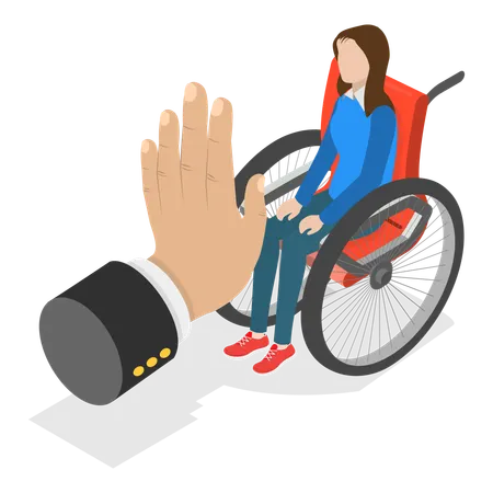 Discrimination to disabled people  Illustration
