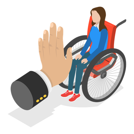 Discrimination to disabled people  Illustration