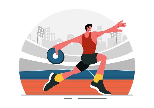 Discus Throw Competition  Illustration