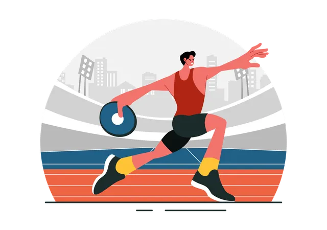 Discus Throw Competition  Illustration