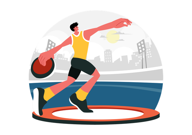 Discus Throw Playing participation  Illustration