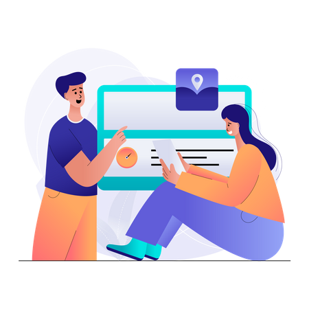 Discussão em equipe para um novo projeto  Ilustração