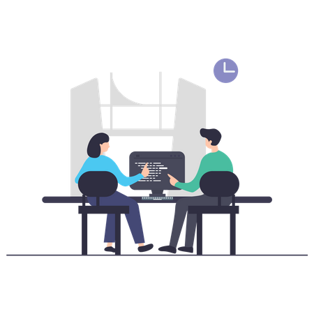 Discussion between employees Illustration