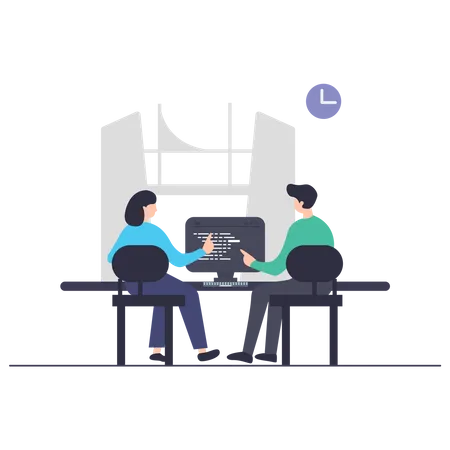 Discussion between employees Illustration