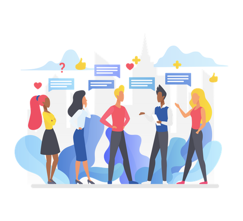 Discussion sur les réseaux sociaux  Illustration
