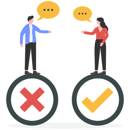 Discuta para obter uma solução para resolver o problema. Faça um brainstorming.  Ilustração