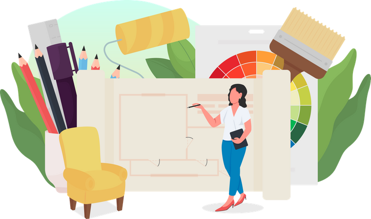 Diseñador de interiores  Ilustración