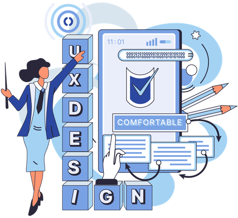 Diseñador trabajando en Diseño Ux  Ilustración