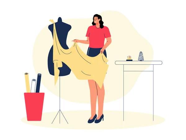 Diseñadora de moda femenina  Ilustración