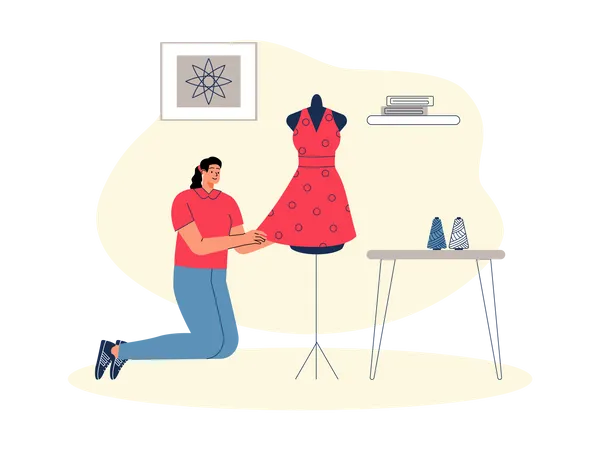 Diseñadora de moda femenina  Ilustración