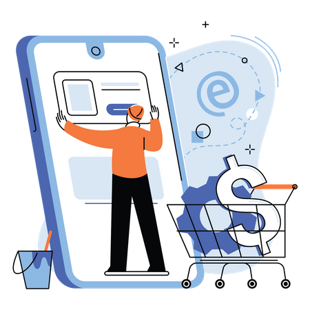 Diseño de aplicaciones de comercio electrónico  Ilustración