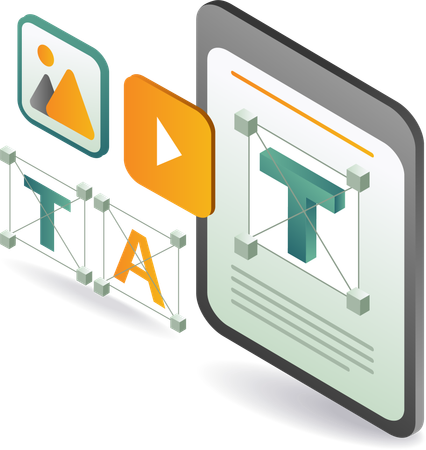 Diseño de maquetación en aplicaciones de tecnología informática  Ilustración