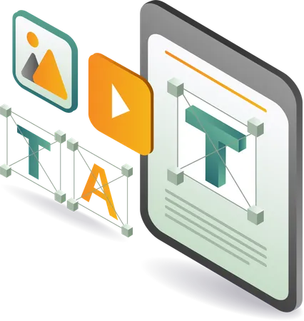 Diseño de maquetación en aplicaciones de tecnología informática  Ilustración