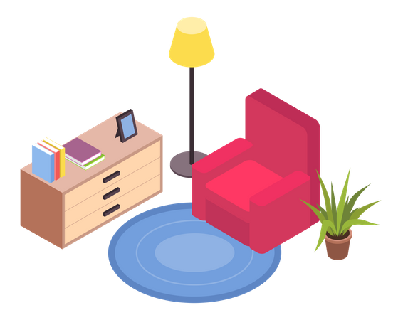 Diseño de sala de estar  Ilustración