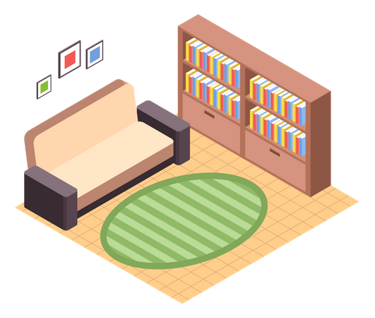 Diseño de sala de estar  Ilustración