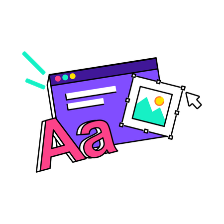 Diseño web en línea  Ilustración