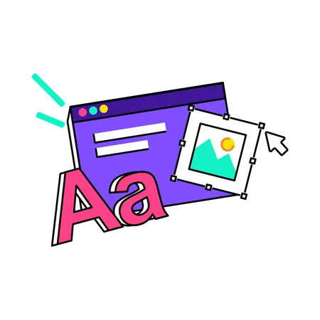 Diseño web en línea  Ilustración