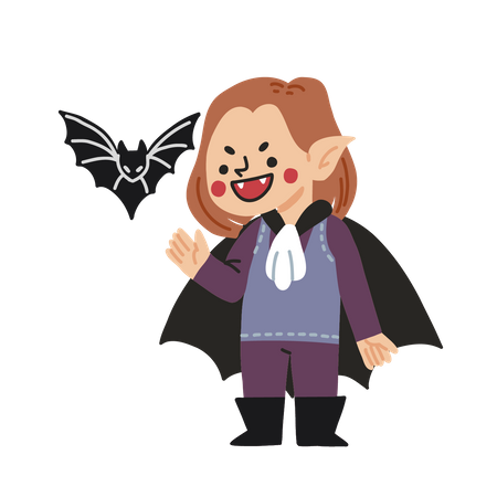 Disfraz de Drácula para niños de Halloween  Ilustración