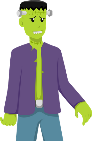 Disfraz de frankenstein de halloween  Ilustración