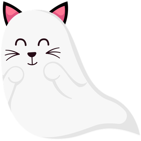 Disfraz de gato fantasma  Ilustración