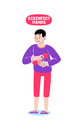 Disinfect hands  Illustration