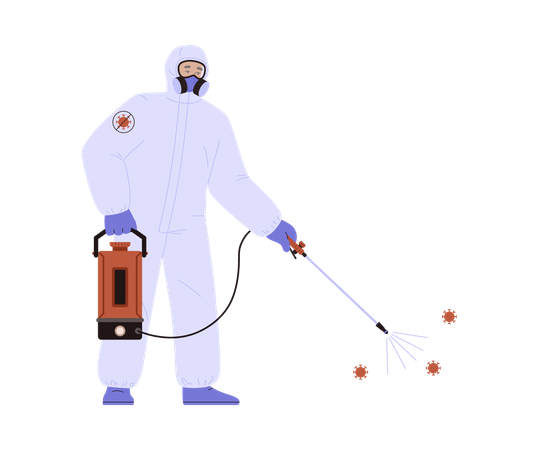 Disinfection antibacterial treatment of premises  Illustration