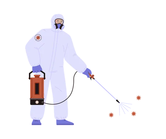 Disinfection antibacterial treatment of premises  Illustration