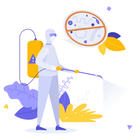 Disinfection Worker  Illustration