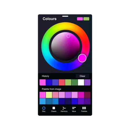 Farbauswahl für Datenträger  Illustration