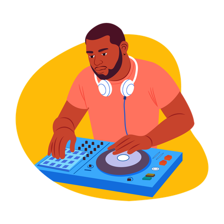 Disk Jockey  Illustration