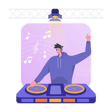 Disk Jockey  Illustration