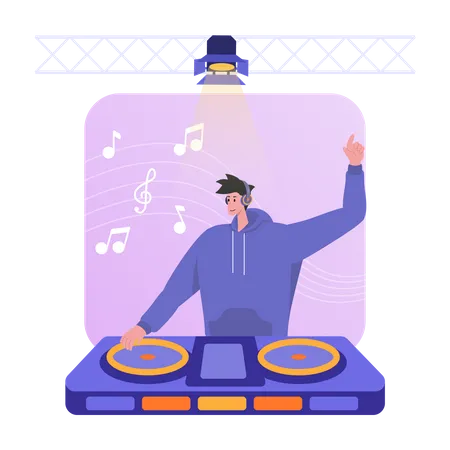 Disk Jockey  Illustration