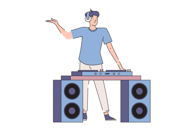 Disk Jockey  Illustration