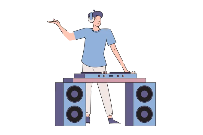 Disk Jockey  Illustration