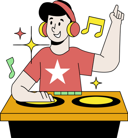 Disk Jockey  Illustration