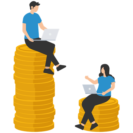 Disparidade salarial entre homens e mulheres  Ilustração