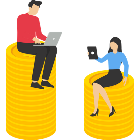 Disparidade salarial entre homens e mulheres  Ilustração