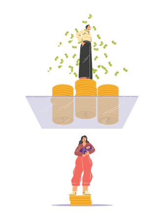 Disparity in career success and gender roles  Illustration