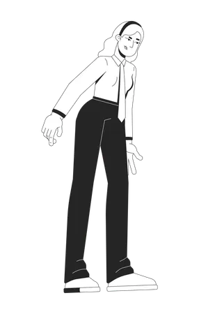 Displeased blonde businesswoman looking down in disappointment  Illustration