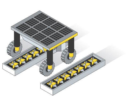 Dispositivo agrícola inteligente que funciona con energía solar  Ilustración