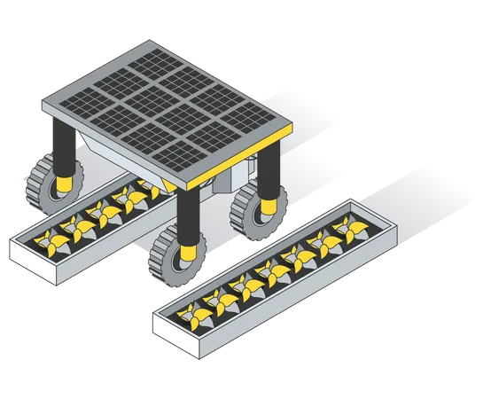 Dispositivo agrícola inteligente que funciona con energía solar  Ilustración