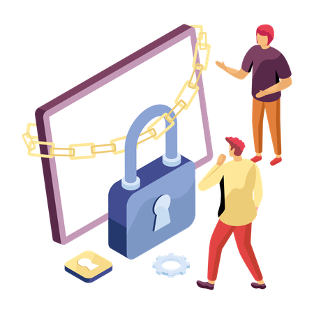 Dispositivo de login do homem para segurança  Ilustração