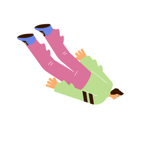 Disproportionate man floating in air  Illustration