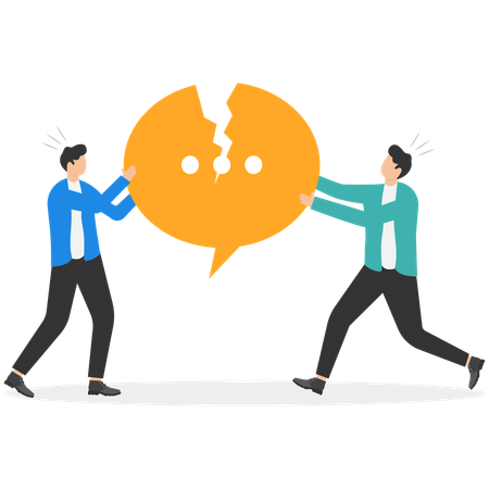 Dispute between employees and businessman  Illustration