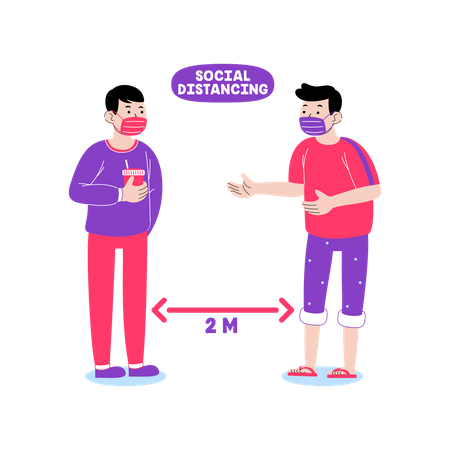 Distanciamiento social  Illustration