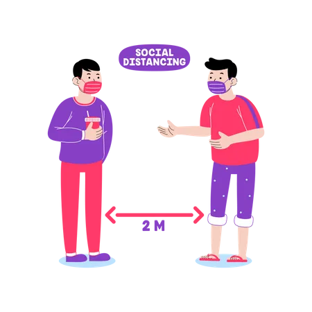 Distanciamiento social  Illustration