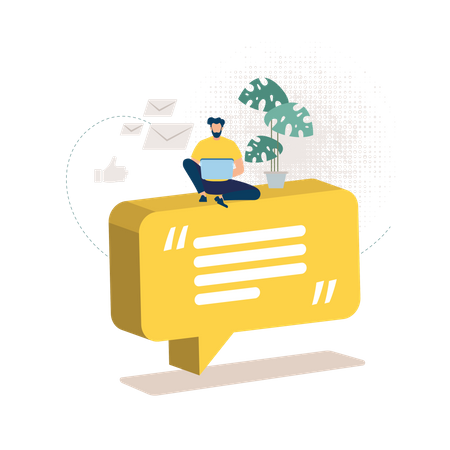 Distant Work and Education Mailing  イラスト