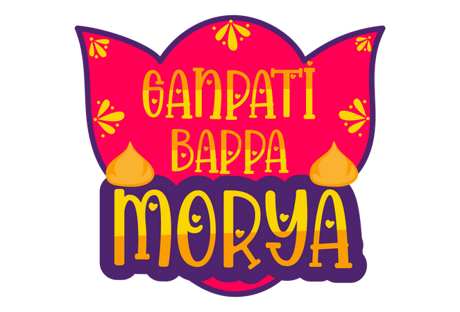 Distintivo Ganpati bappa morya  Ilustração